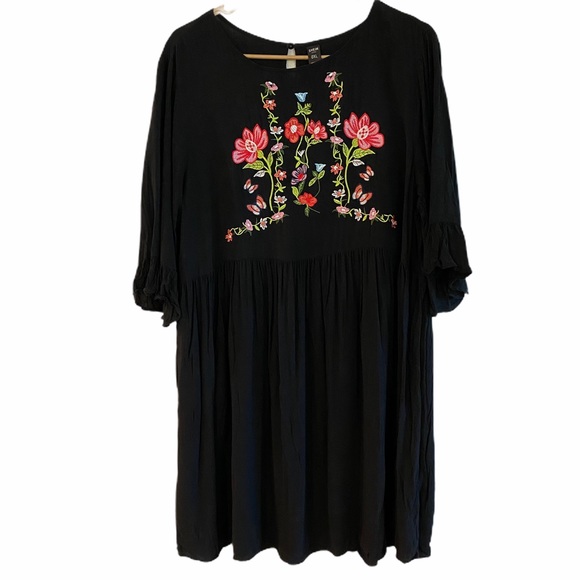 smock dress embroidered